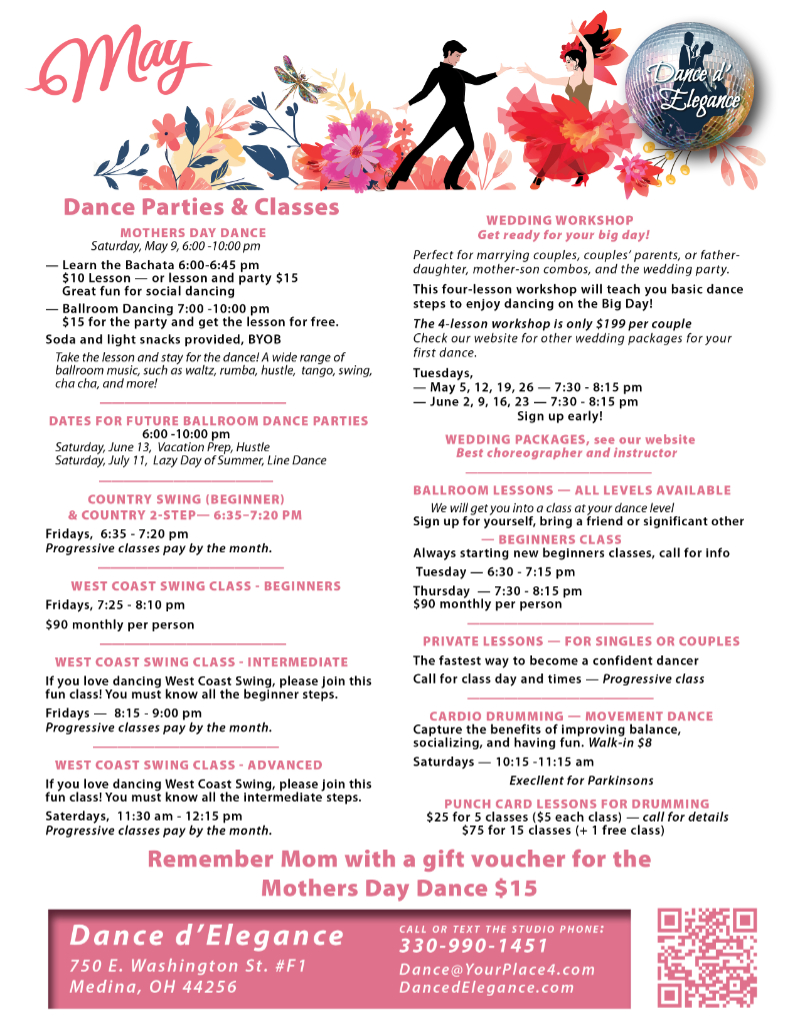 Newsletter April Dance Classes 2026